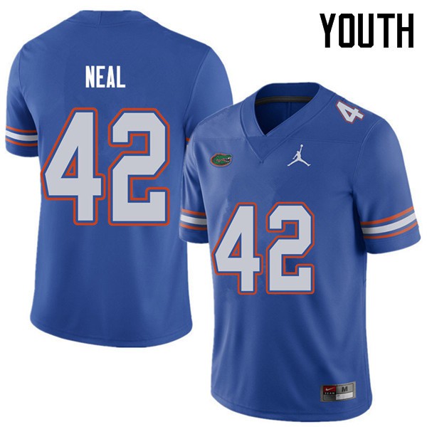 Jordan Brand Youth #42 Keanu Neal Florida Gators College Football Jerseys Royal